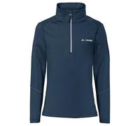VAUDE Kinder Fleece Pullover Kids Livigno Halfzip, funktionaler und kuscheliger Fleecepulli, elastisch und atmungsaktiv, dark sea/white, 158/164