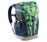 VAUDE Kinderrucksack Jungen & Mädchen Puck - komfortabler Wanderrucksack Kinder 10L, Wetterfester Schulrucksack mit Regenhülle & Lupe, viel Stauraum - parrot green/eclipse