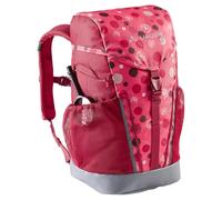 VAUDE Kinderrucksack Mädchen Puck - komfortabler Wanderrucksack Kinder 10L, Wetterfester Schulrucksack mit Regenhülle & Lupe, viel Stauraum - bright pink/cranberry