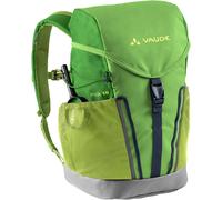 VAUDE Kinderrucksack Jungen & Mädchen Puck 10 Liter in grün, komfortabler Wanderrucksack Kinder, Wetterfester Schulrucksack mit Regenhülle & Lupe, viel Stauraum, Apple