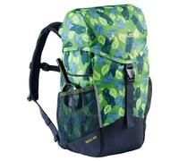 VAUDE Kinderrucksack Skovi für Jungen & Mädchen, komfortabler Wanderrucksack Kinder 10 L in grün, Wetterfester Schulrucksack mit viel Stauraum & reflektierende Elemente, Parrot Green/Eclipse