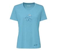 VAUDE Funktionsshirt Skomer Print III Damen kurzarm V-Ausschnitt schnelltrocknend Aqua Gr. 44