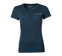 VAUDE Sveit T-Shirt für Damen - Schnelltrocknendes & geruchsresistentes Sport Shirt, Atmungsaktives Outdoor T-Shirt mit Rundhals, für Fahrradreisen & Bergsport, mit Merino Wolle, Dark sea Uni, 46