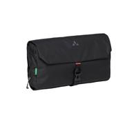 VAUDE WashBag M Kulturbeutel 2 L mit Spiegel zum Aufhängen, Schwarz | Waschtasche mit Wickelverschluss, Zahnbürstenhalter, Einsteckfächern, 31 x 18 x 18 cm, 160 g