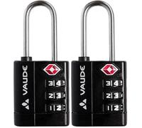 VAUDE Zahlen Vorhängeschloss Tsa Combination Lock II, passend für Reisverschlüsse, silver/black, Einheitsgröße (Packung mit 2)