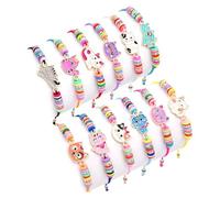 Vauki 12 Stück Freundschaftsarmbänder instellbare Geflochtene Armbänder Katze, Party Mitgebsel Kindergeburtstag Gastgeschenke Einstellbare Geflochten Armband Schmuck für Mädchen Teenager Frauen