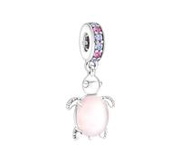 Vauki Charm Anhänger Damen, 1 Stück Schildkrötenperlen Charm für Europäische Armbänder Halskette, 925 Sterling Silber Süße Tiere Charms, Schmuck Geschenk für Frauen Mädchen Mit Box