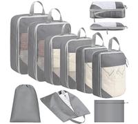 Vautvis Koffer Organizer Set, Packing Cubes Compression Backpack, Packwürfel Kompression, Koffer Organizer Kompression, Kofferorganizer, Travel Essentials Reise Camping Zubehör (9 Stück)