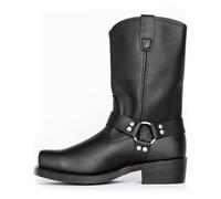 VAVENI Herren Retro Ritter Stiefel Nieted Western Cowboy Stiefel Imitation PU Leder wasserdichte Stiefel(schwarz,45)