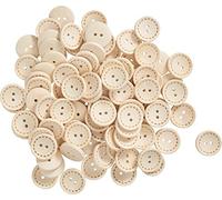 VBS Holzknöpfe Nähstrich 100 Stück Knopf Bastelknöpfe Kugeln Bastelkugel Holzknopf Ø 20 mm