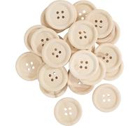 VBS Holzknöpfe Nature, 25 Stk., 2-3 cm, natürliche Holzknöpfe, DIY Bastelbedarf, ideal für Nähen, Deko,Kinderbasteln Ø 2,5 cm