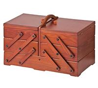 VBS Nähkasten Holz Classic Nussbaum 6 Fächer 42x23,5x27,5cm ausklappbar Nähbox Nähkästchen Nähkorb Nähkiste Aufbewahrungskasten