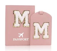 Vbxvsa Luxus Reisepasshülle Set mit Gepäckanhänger, Hochwertiges PU Leder Reiseaccessoires, Elegant & Robust, Geschenk für Frauen & Damen (Pink)