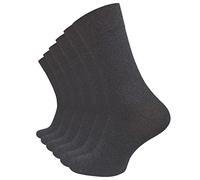 VCA 6 Paar Herren Diabetiker Socken, Ohne Gummibund, Baumwolle, handgekettelte druckfreie Spitze (39/42, anthrazit)
