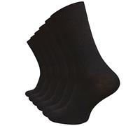 VCA 6 Paar Herren Diabetiker Socken, Ohne Gummibund, Baumwolle, handgekettelte druckfreie Spitze (43/46, schwarz)