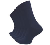 VCA 6 Paar Herren Diabetiker Socken, Ohne Gummibund, Baumwolle, handgekettelte druckfreie Spitze (43/46, marineblau)