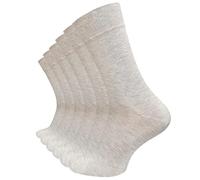 VCA 6 Paar Herren Diabetiker Socken, Ohne Gummibund, Baumwolle, handgekettelte druckfreie Spitze Gr.43-46 beige'