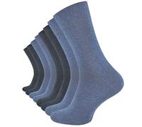 VCA 8 Paar Herren COMFORT Socken, ohne Gummibund, Baumwolle mit Elasthan, verschiedene Blautöne, Gr. 39-42
