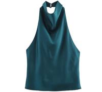 Vdaxvme Mühelose Wartung, ärmellose Bluse, Neckholder Oberteil, knitterfreier Stoff für geschäftige Lebensstile und Ausflüge Camisole mit Stehkragen