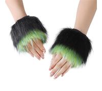 Vdaxvme Pelzige Fäustlinge für kaltes Wetter, Handschuhe für Erwachsene und Kinder, Weihnachtsthema, warme, flauschige, fingerlose Handschuhe