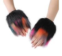 Vdaxvme Pelzige Fäustlinge für kaltes Wetter, Handschuhe für Erwachsene und Kinder, Weihnachtsthema, warme, flauschige, fingerlose Handschuhe