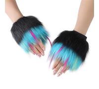 Vdaxvme Pelzige Fäustlinge für kaltes Wetter, Handschuhe für Erwachsene und Kinder, Weihnachtsthema, warme, flauschige, fingerlose Handschuhe