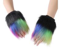 Vdaxvme Pelzige Fäustlinge für kaltes Wetter, Handschuhe für Erwachsene und Kinder, Weihnachtsthema, warme, flauschige, fingerlose Handschuhe