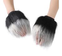 Vdaxvme Pelzige Fäustlinge für kaltes Wetter, Handschuhe für Erwachsene und Kinder, Weihnachtsthema, warme, flauschige, fingerlose Handschuhe