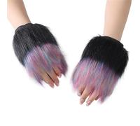 Vdaxvme Pelzige Fäustlinge für kaltes Wetter, Handschuhe für Erwachsene und Kinder, Weihnachtsthema, warme, flauschige, fingerlose Handschuhe