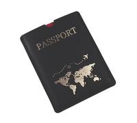 Vdaxvme Stilvolle Reisepasshülle für Paare, Heißprägung, modischer Kartenhalter, Hochzeit, Hochzeiten und Reisepasshülle, Schwarz