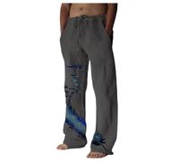VDDTAGAM Chino Hose Beige Hose Herren Pyjamahose Herren Lang Haushose Herren Black Summer Kleidung Herren Army Hose Herren Leinen Anzug Herren Leinenhose Herren Sommer Pyjamahose Herre(Dark Gray,5XL)