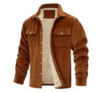 VDDTAGAM Herren Fleece Thermohemd Warm Flanellhemd Holzfällerhemd Winter Innenfleece Jacke Winterjacke Herren Fleecejacke Warm Sherpa Gefüttert Übergangsjacke Outdoorjacke (Brown,XL) VDD96