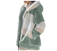VDDTAGAM Hoodie Teenager Mädchen Winter Jacke Damen Fleecemantel Damen Warmer Pullover Damen Teddy - Mantel Fleecepullover Damen Teddyfleece Jacke Damen Kuscheljacke Damen Flauschig Wo(Green,S)