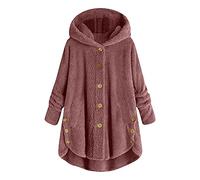 VDDTAGAM Hoody Damen Oversize Damen Jacken Plüschjacke Damen Teddyjacke Damen Flauschige Jacke Damen Winterkleidung Damen Jacken Damen Women Winter Jacket Herbstmantel Damen Sweatpullo(Pink,4XL)