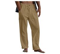 VDDTAGAM Jogpants Herren Chino Hose Elegante Hose Herren Mittelalter Hose Herren Beige Hose Herren Männer Hosen Herren-Cargohosen Herren Stoffhose Chino Hose Herrenhosen Leinenhose Out(Yellow,XXL)