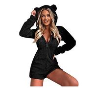 VDDTAGAM Teddy Fleecejacke Damen Teddy Mantel Damen Lang Winterjacke Damen Only Flanell Jacke Damen Damen Teddy Jacke Kuscheljacke Teddyjacke Hoodies Für Damen Winter Jacke Damen Damen(Black,M)