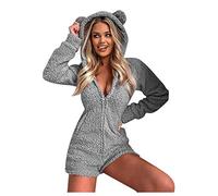 VDDTAGAM Teddyfell Jacke Damen Flauschige Jacke Damen Teddyjacke Damen Sherpa Jacke Damen Teddy Damen Jacke Teddyjacke Teddyjacke Fleecejacke Damen Mit Kapuze Kapuzenpullover Damen Fle(Gray,XL)