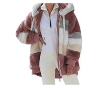 VDDTAGAM Winterjacke Damen Kapuzenjacke Damen Flanell Jacke Damen Teddyjacke Damen Pullover Kleid Damen Damen Pullover Herbst Damen Kapuzenpullover Damen Winterjacke Teddyjacke Teddy D(Red,S)