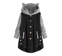 VDDTAGAM Womens Jacket Sweatshirt Jacke Damen Wendejacke Damen Winterpullover Damen Damen Mantel Winter Winter Jacke Damen Damen Mantel Winter Kuschel Pullover Damen Jacke Teddyfleece (Black,5XL)