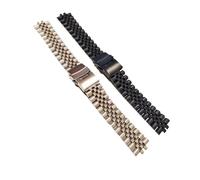 VDFNGFD 18 19 20 21 22 24 26 28 30 mm 316L Edelstahl gebogenes Ende Silber Gold Uhrenarmband kompatibel mit RLX SKX(Rose Gold,23mm)