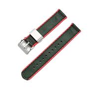 VDFNGFD 18 mm, 20, 22, 24 dickes Canvas-Nylon-Armband for Damen und Herren, Armee-Uhrenarmband mit Schnellverschluss, kompatibel Taucherarmbändern Gürtelzubehör(Green red,22mm)