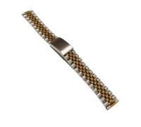 VDFNGFD 18mm 20mm 22mm Edelstahl Vintage Silber Gold Universal Straight End Link Uhrenarmband Armband S RLX kompatibel(Middle Gold B,18mm)