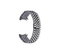 VDFNGFD 19mm 20mm 21mm Edelstahl Jubilee versteckter Verschluss gebogenes Ende Silber Gold Schwarz Uhrenarmband S kompatibel mit RLX(Silver,21mm)
