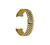 VDFNGFD 19mm 20mm 21mm Edelstahl Jubilee versteckter Verschluss gebogenes Ende Silber Gold Schwarz Uhrenarmband S kompatibel mit RLX(Gold,20mm)