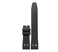 VDFNGFD 20 21 22 mm Natur-weiches Fluorkautschuk-FKM-Gummi-Uhrenarmband, kompatibel mit IWC-Armband Big Pilot Portofino Uhrenarmband Niete(Black-No buckle,22mm)