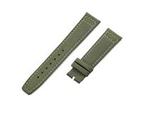 VDFNGFD 20 mm 21 22 Nylon-Canvas-Uhrenarmband, kompatibel mit IWC PILOT Portugal PORTOFINO, Stoff-Uhrenarmband, Faltschließe, Rindsledergürtel(Army Green-no buckle,22mm)