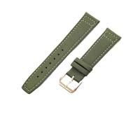 VDFNGFD 20 mm 21 22 Nylon-Canvas-Uhrenarmband, kompatibel mit IWC PILOT Portugal PORTOFINO, Stoff-Uhrenarmband, Faltschließe, Rindsledergürtel(Army Green-rose gold,22mm)