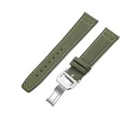 VDFNGFD 20 mm 21 22 Nylon-Canvas-Uhrenarmband, kompatibel mit IWC PILOT Portugal PORTOFINO, Stoff-Uhrenarmband, Faltschließe, Rindsledergürtel(Army Green-folding,20mm)
