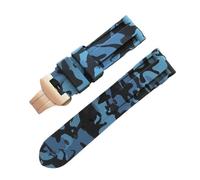 VDFNGFD 22/24 mm kompatibel mit Panerai-Uhren, Armband-Zubehör, Edelstahl-Schmetterlingsschließe, Armband, ersetzt Camouflage-Silikonband(Blue White,22mm)