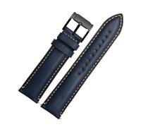 VDFNGFD 22-mm-Uhrenarmband, kompatibel mit FOSSIL FS4835/FS5237/ME3052/FTW1114, Rindsleder, 20-mm-Armband, wasserdicht, Ersatz for Herrenarmband(Blue black buckle,20mm)